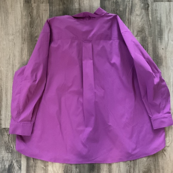 Athleta Performance Oversized Poplin Top in Jazzy Purple Button-Up Shirt Size 2X - Picture 6 of 7